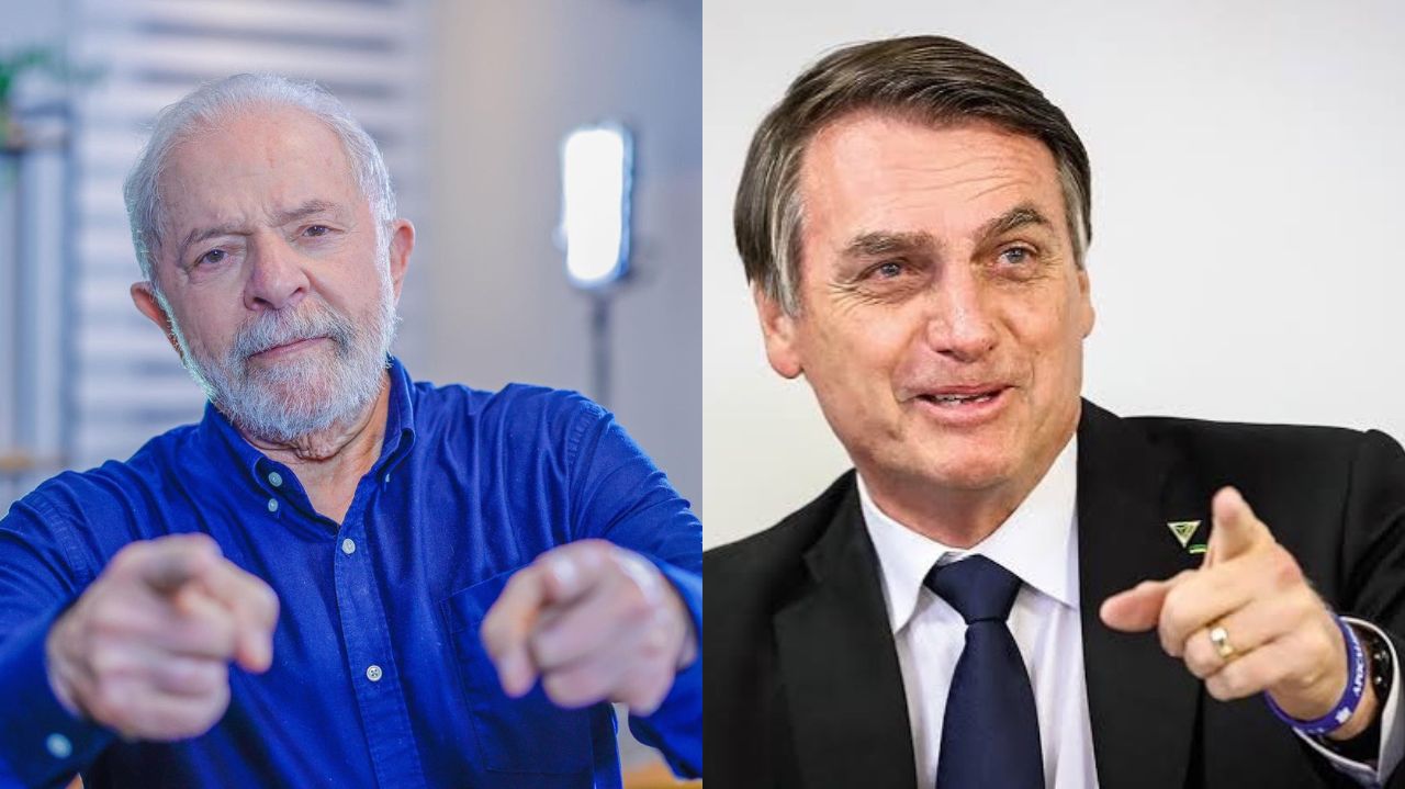 Montagem de fotos de Lula e Jair Bolsonaro