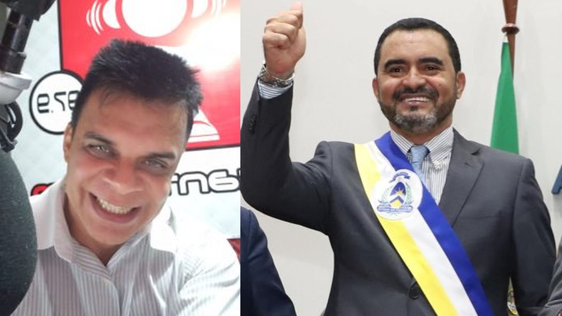 O jornalista Frank Ney de Oliveira e o governador Wanderlei Barbosa