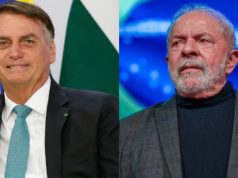Montagem de fotos de Jair Bolsonaro e Lula