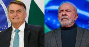 Montagem de fotos de Jair Bolsonaro e Lula