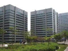 Fachadas de vários prédios do banco Itaú