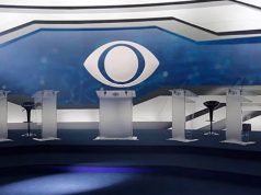 Espaço montado para o debate presidencial da Band