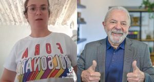 Montagem de fotos de Helen Duarte e Lula