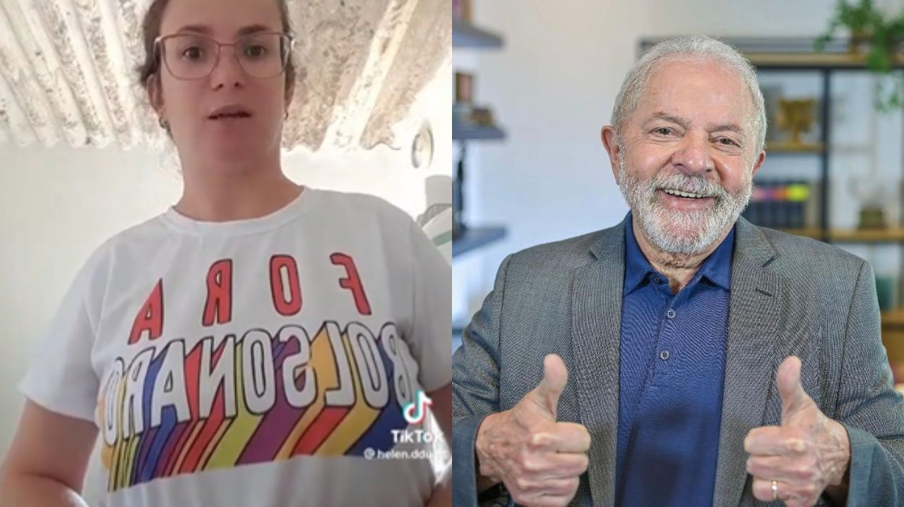 Montagem de fotos de Helen Duarte e Lula