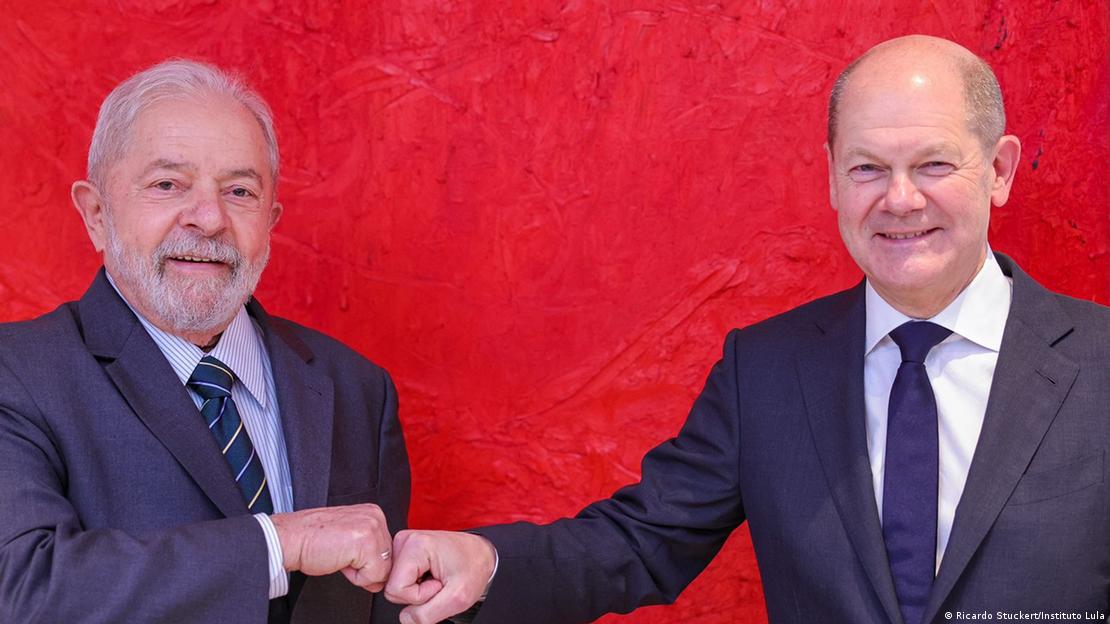 Lula e Olaf Scholz durante encontro 2021, logo após o alemão vencer as eleições legislativa