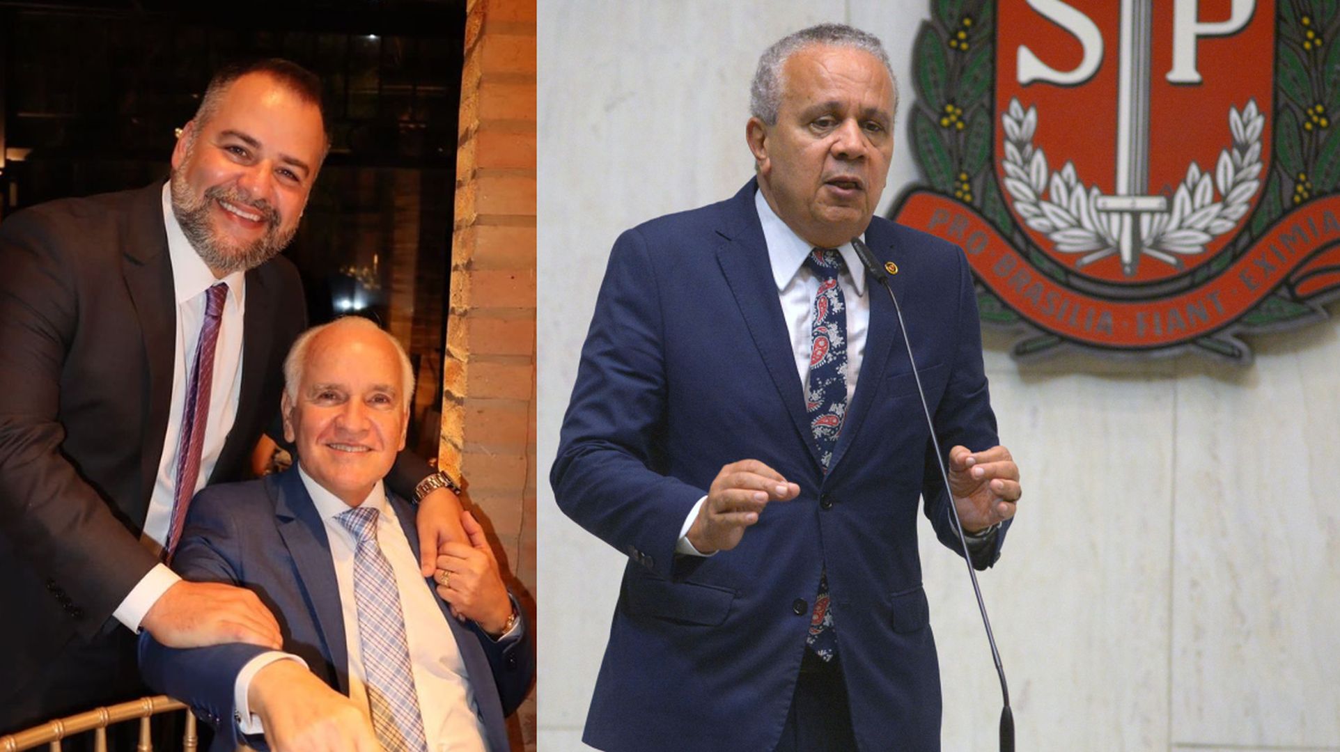 Vereador Gilberto Nascimento Jr. e seu pai, o deputado Gilberto Nascimento. E o Tenente Nascimento na Alesp