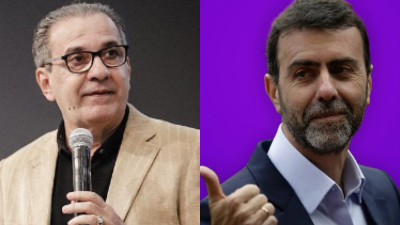 Montagem de fotos de Silas Malafaia e Marcelo Freixo