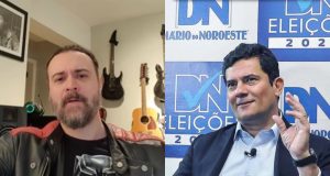 Montagem de fotos de Nando Moura e Sergio Moro