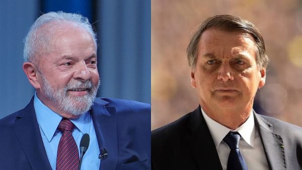 Montagem de fotos de Lula e Bolsonaro