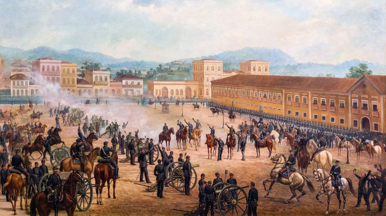 A proclamação da República: um golpe disfarçado de civilidade (Imagem: reprodução/óleo sobre tela/Benedito Calixto/1893)