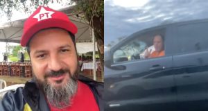 Montagem de fotos de Fabiano Trompetista e motorista de carro