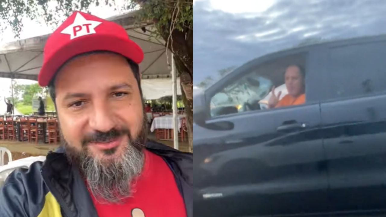 Montagem de fotos de Fabiano Trompetista e motorista de carro