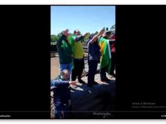 Bolsonaristas em SC fazem saudação nazista durante execução do Hino Nacional