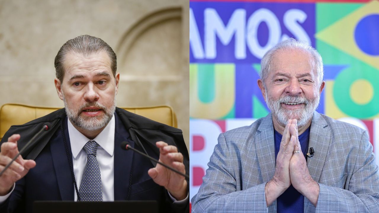 Montagem de fotos de Dias Toffoli e Lula