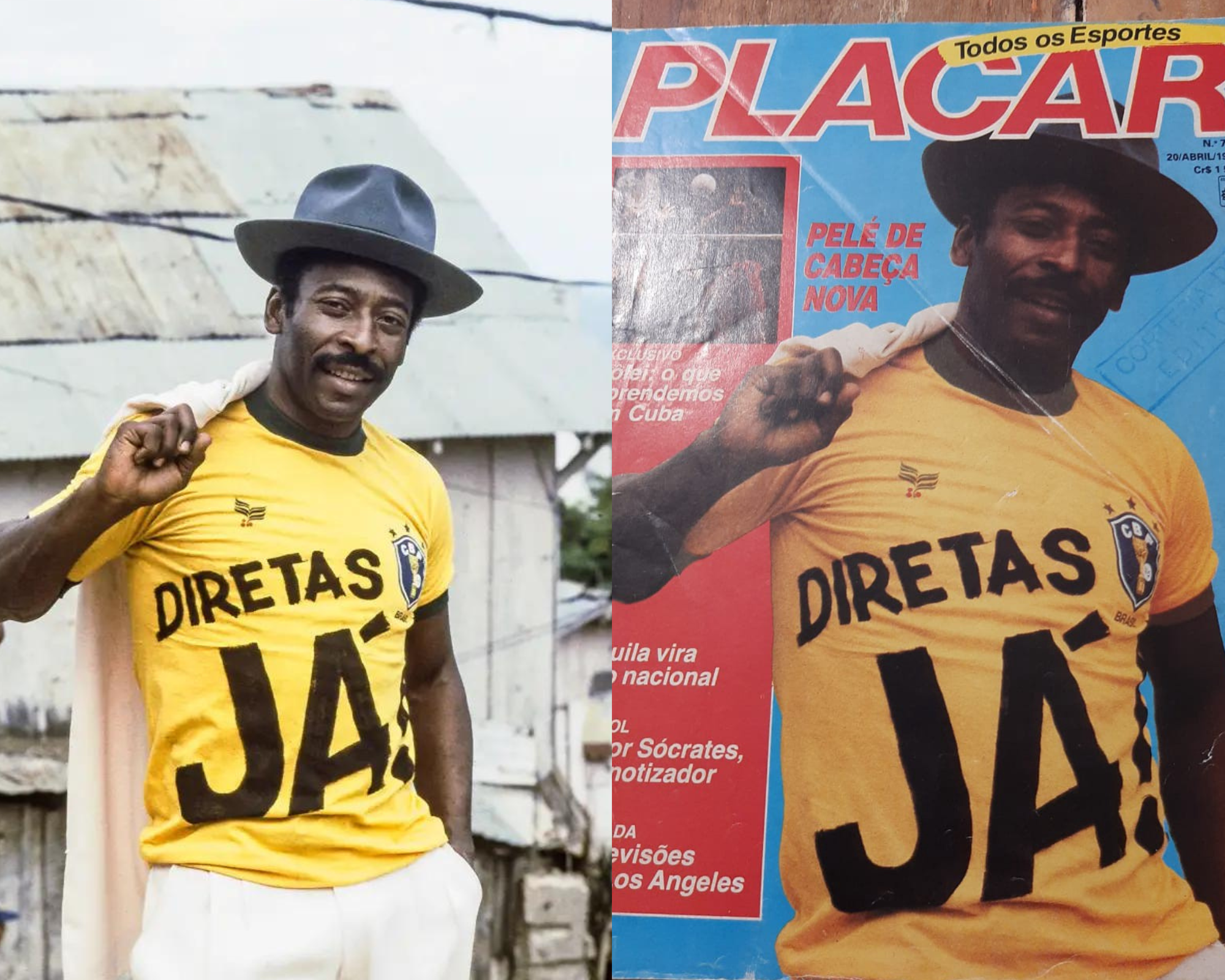 Viraliza foto de Pelé engajado na campanha “Diretas Já”
