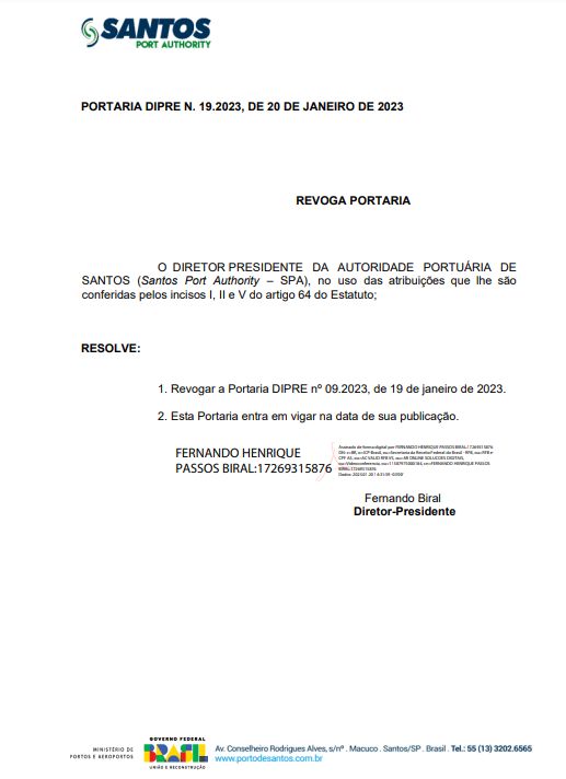 A portaria que reverte aquela que entregaria o fundo para bancos