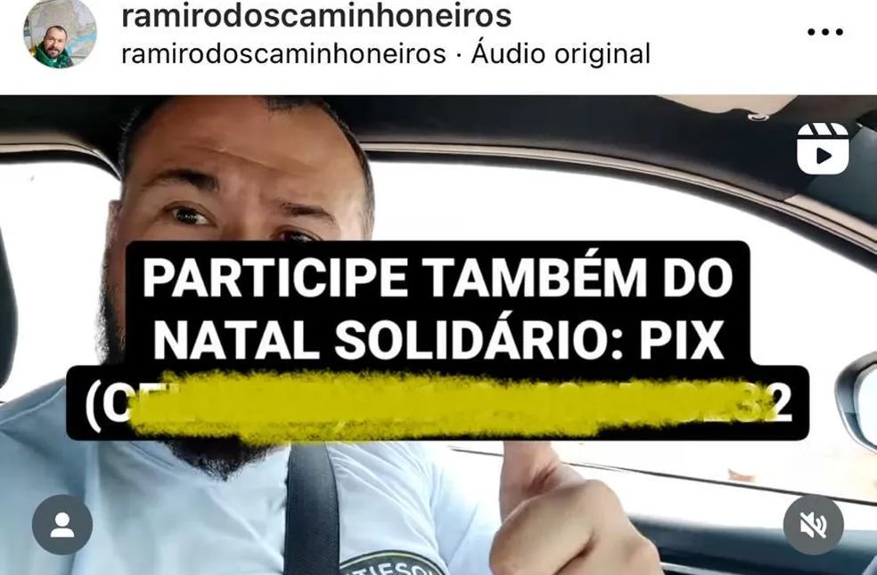 Ramiro dos Caminhoneiros pedindo Pix.