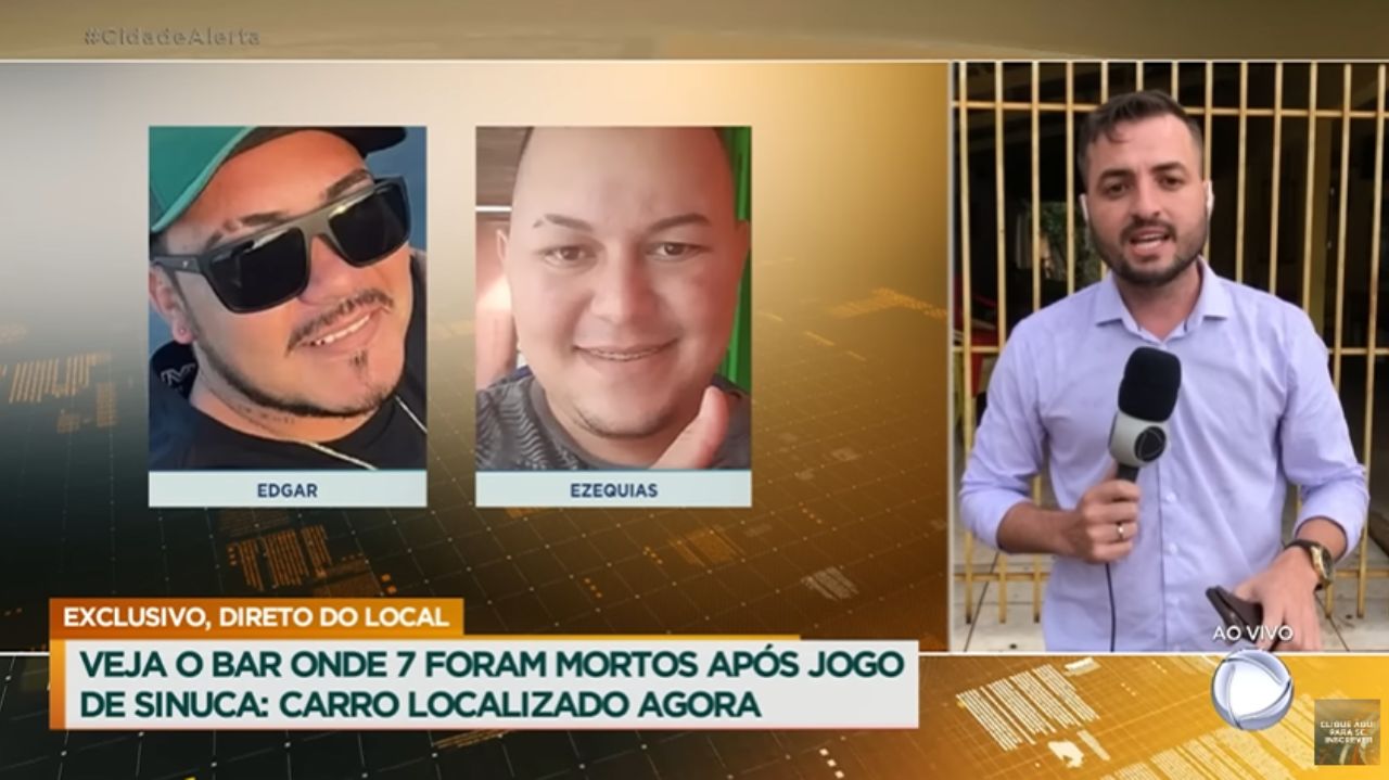Tela da Record durante reportagem sobre a chacina de Sinop