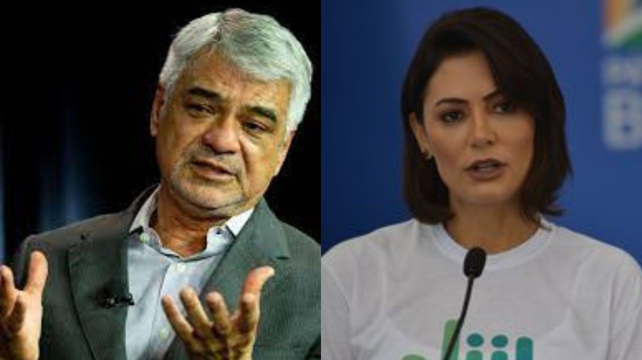 Montagem de fotos de Humberto Costa e Michelle Bolsonaro