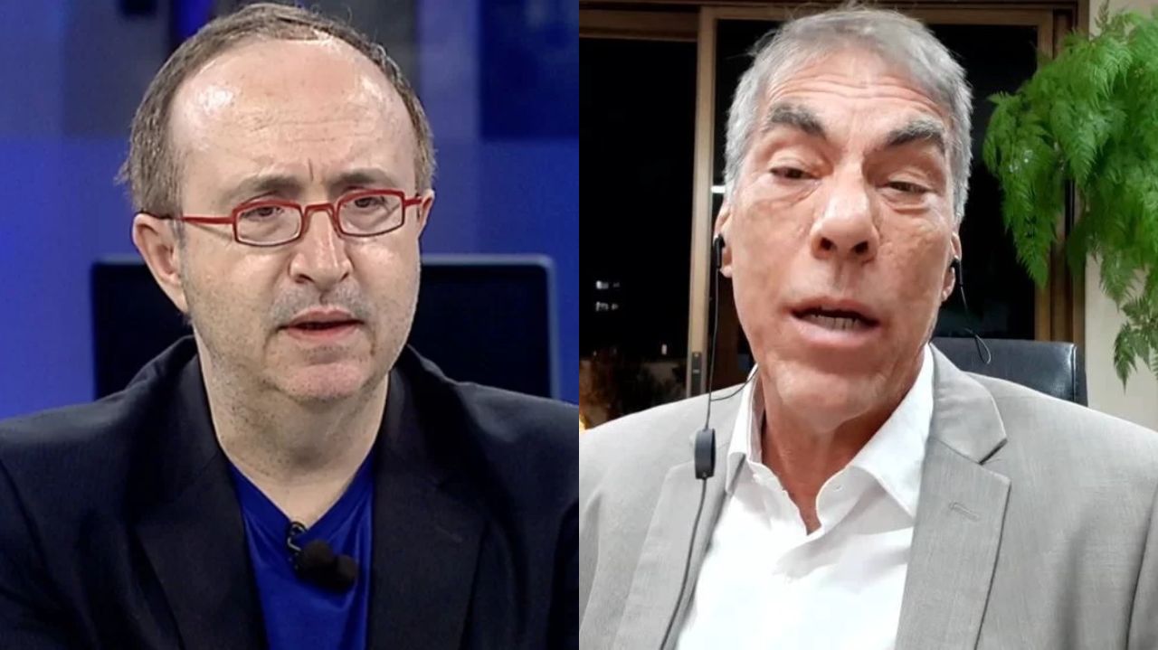 Montagem de fotos de Reinaldo Azevedo e Demétrio Magnoli