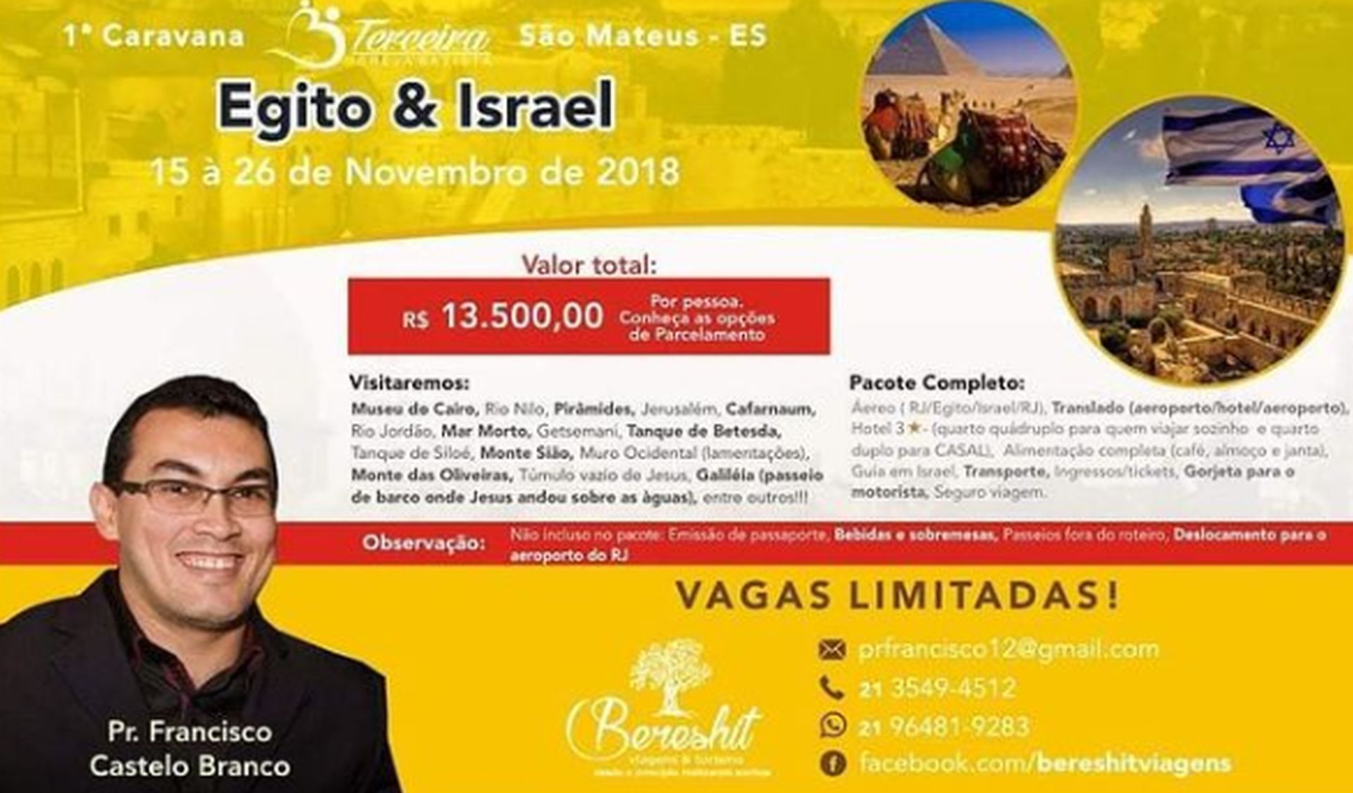 Chico fazendo propaganda da Bereshit Viagens antes da eleição de Bolsonaro. Foto: Reprodução/Instagram