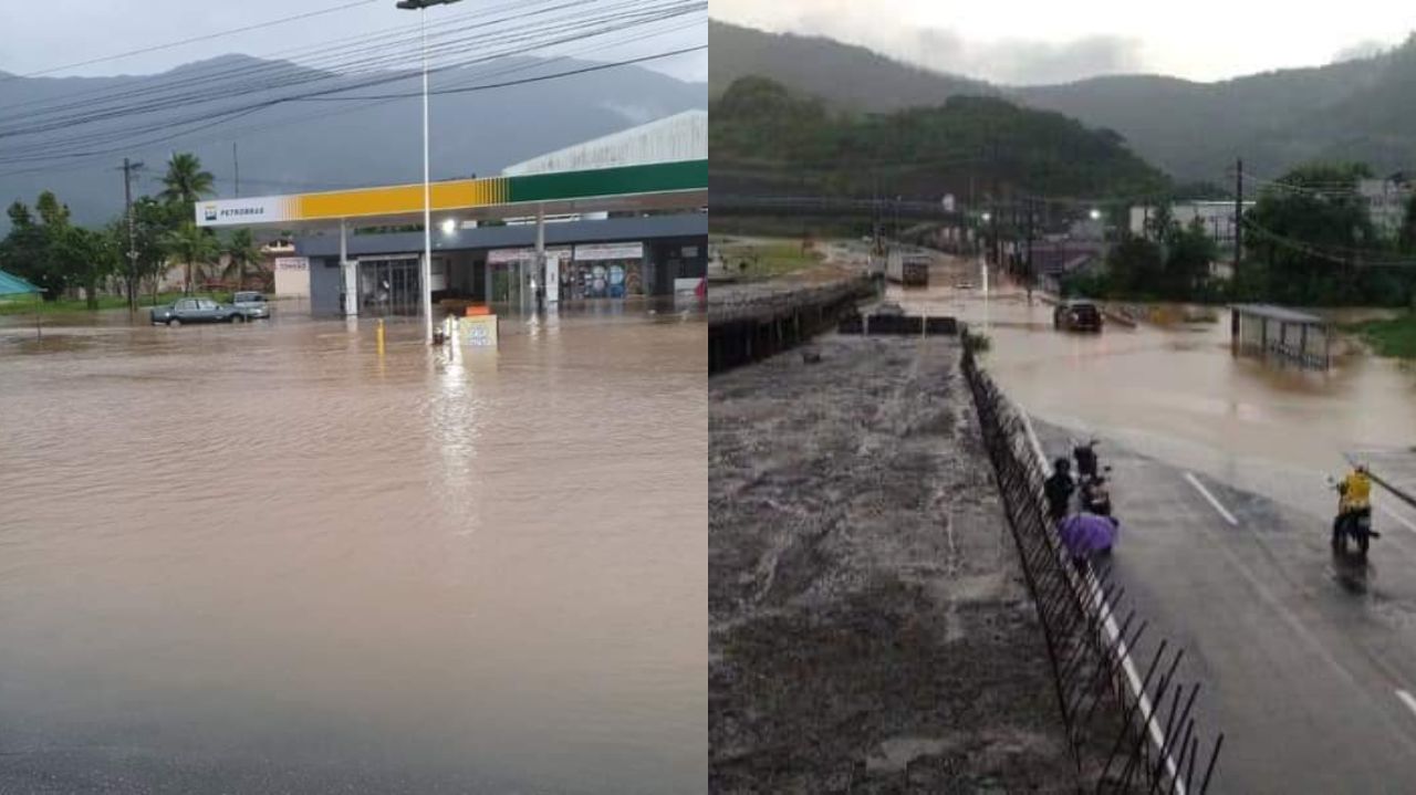 Cidade de Ubatuba debaixo d'água