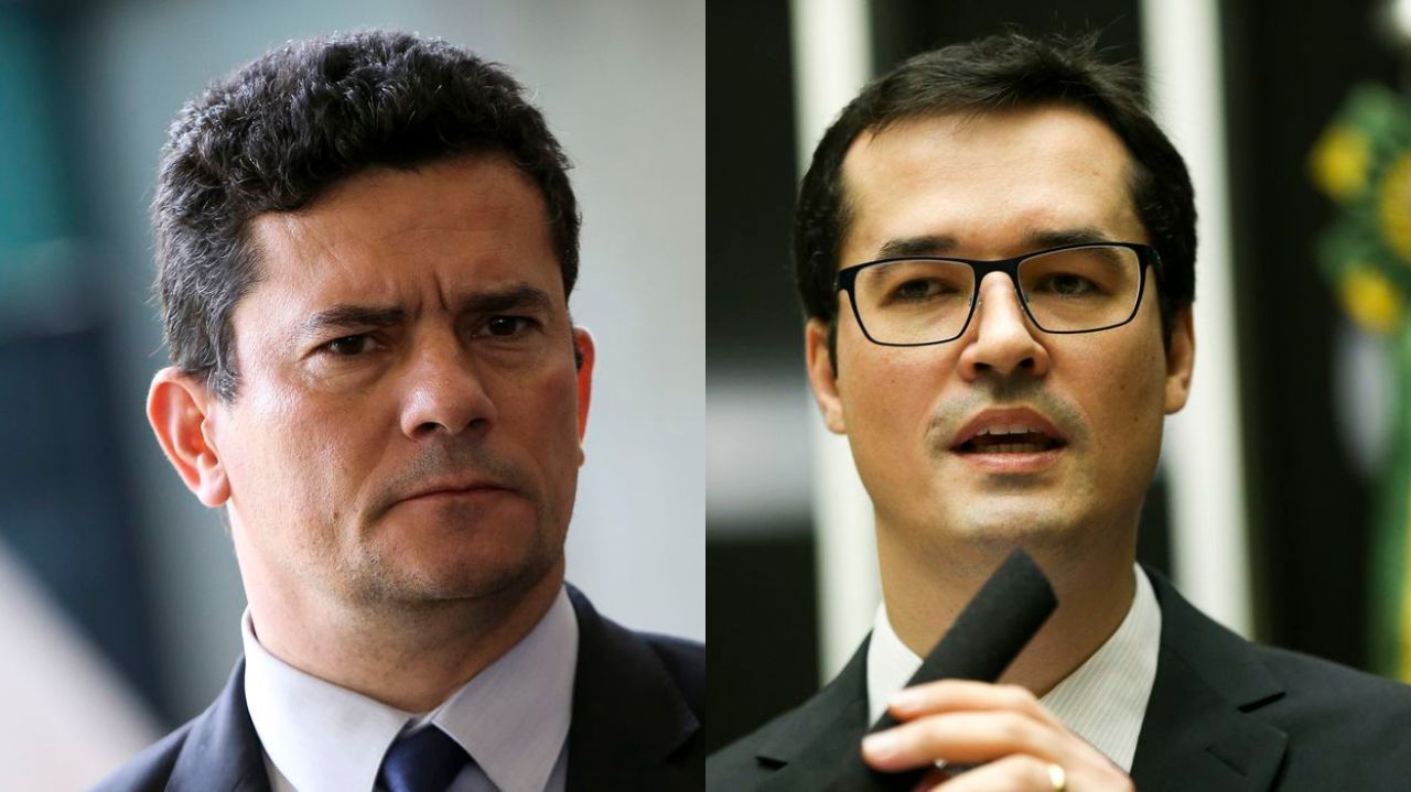 Montagem de fotos de Sergio Moro e Deltan Dallagnol