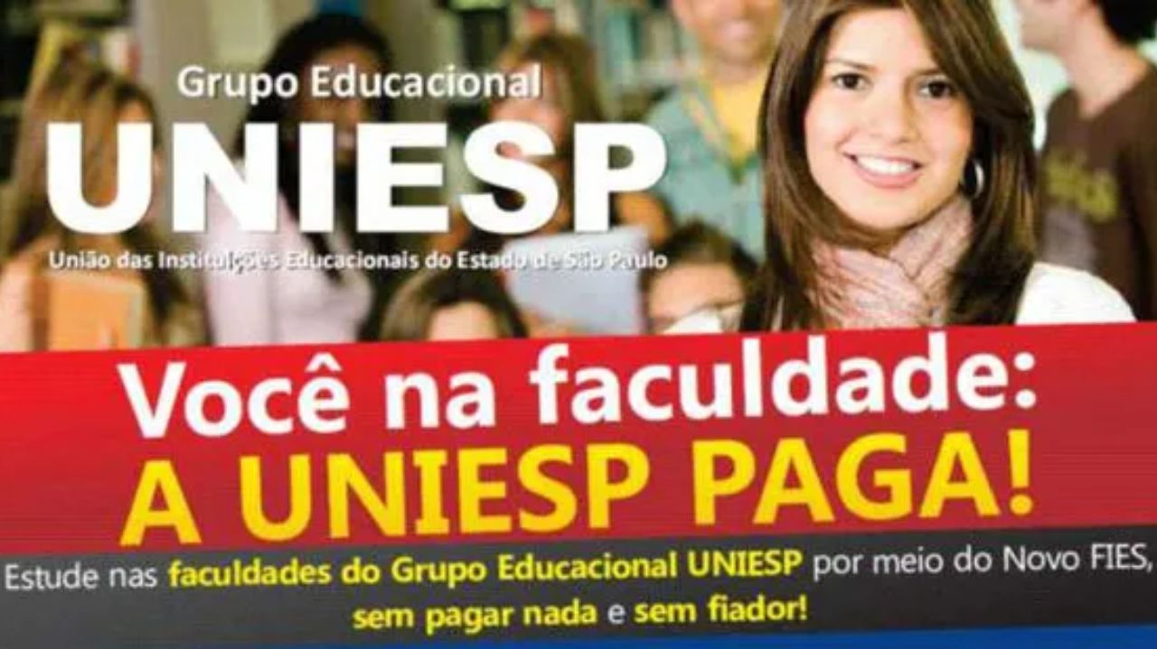 Propaganda de promoção lançada pela Uniesp