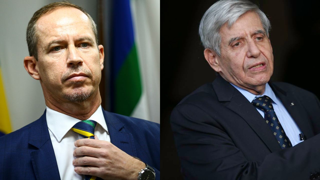 Montagem de fotos de Ricardo Capelli e general Heleno