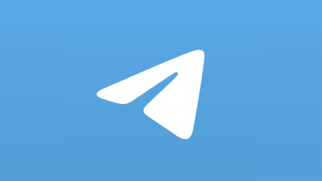 Logo do Telegram em fundo azul
