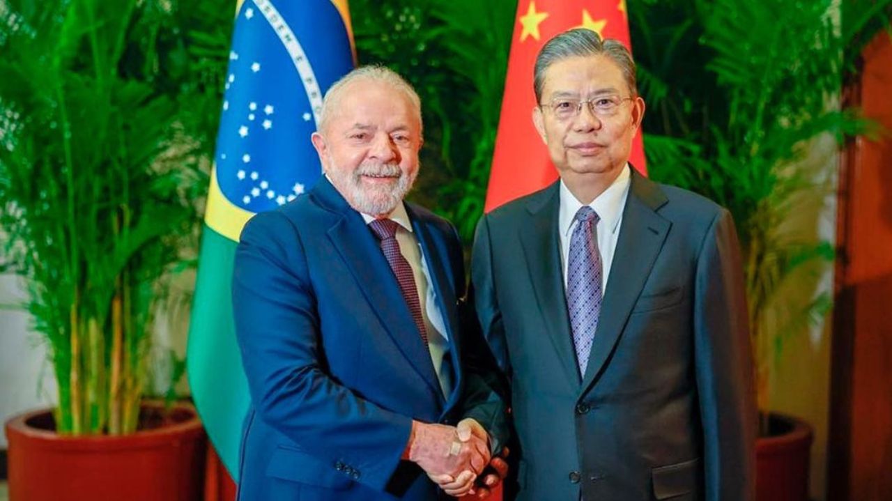 Lula e o presidente da Assembleia Popular da China, Zhao Leji