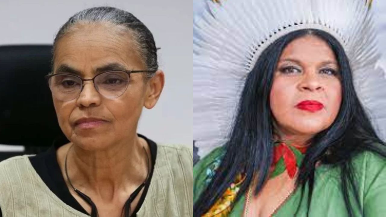 Montagem de fotos de Marina Silva e Sonia Guajajara