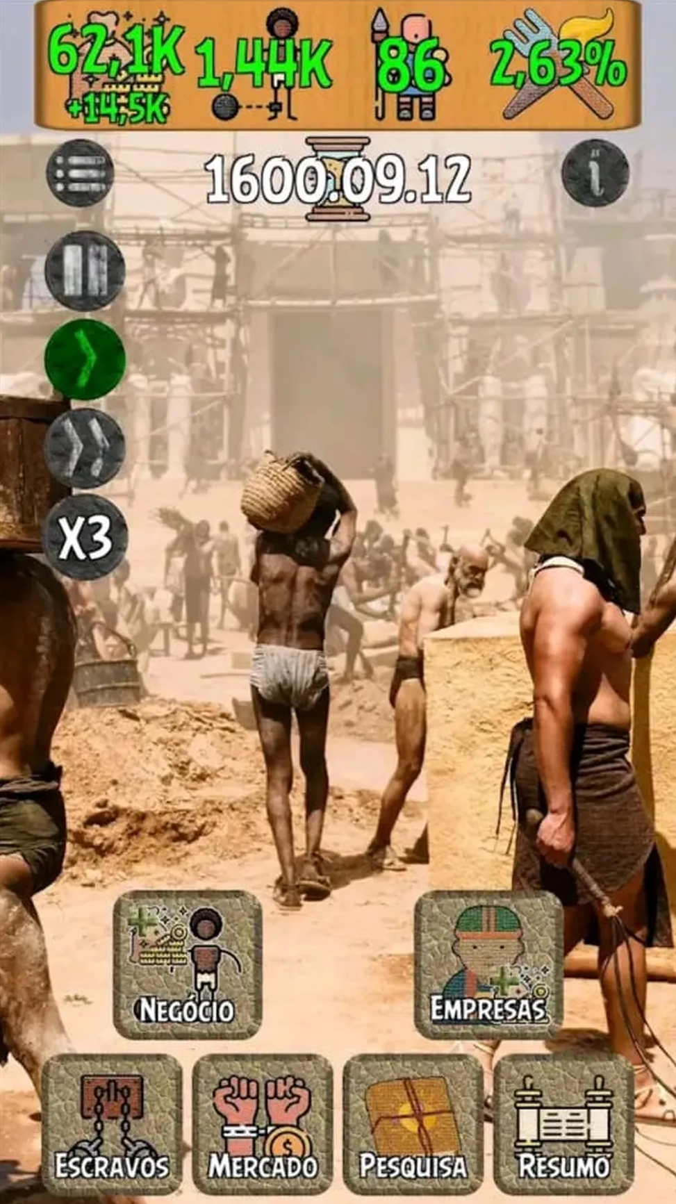 Print de tela de jogo simulador de escravidão