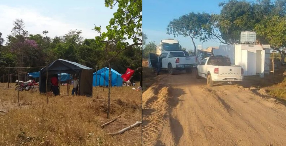 Comparativo entre acampamento sem terra real e falso
