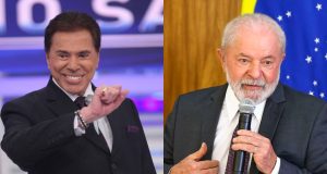 Montagem de fotos de Silvio Santos e Lula