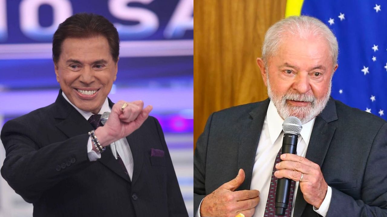 Montagem de fotos de Silvio Santos e Lula