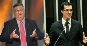 Montagem de fotos de Flávio Dino e Deltan Dallagnol