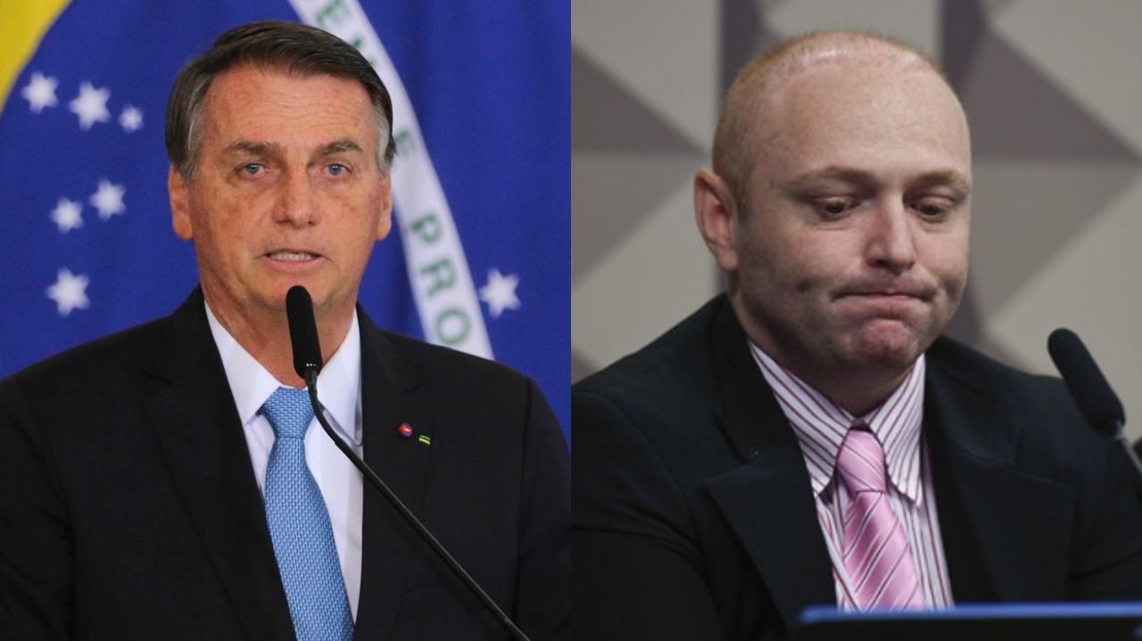 Montagem de fotos de Jair Bolsonaro e Walter Delgatti Neto