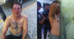 Montagem de fotos de homem espancado