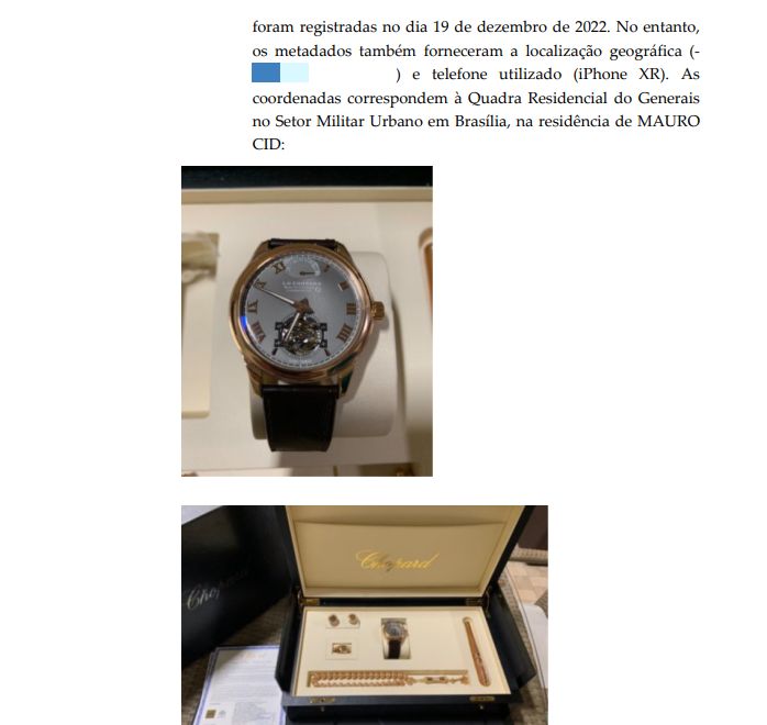 Kit da Chopard que aparece na petição