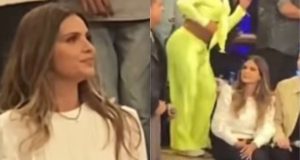 Montagem de fotos de Aline Barros no Altas Horas