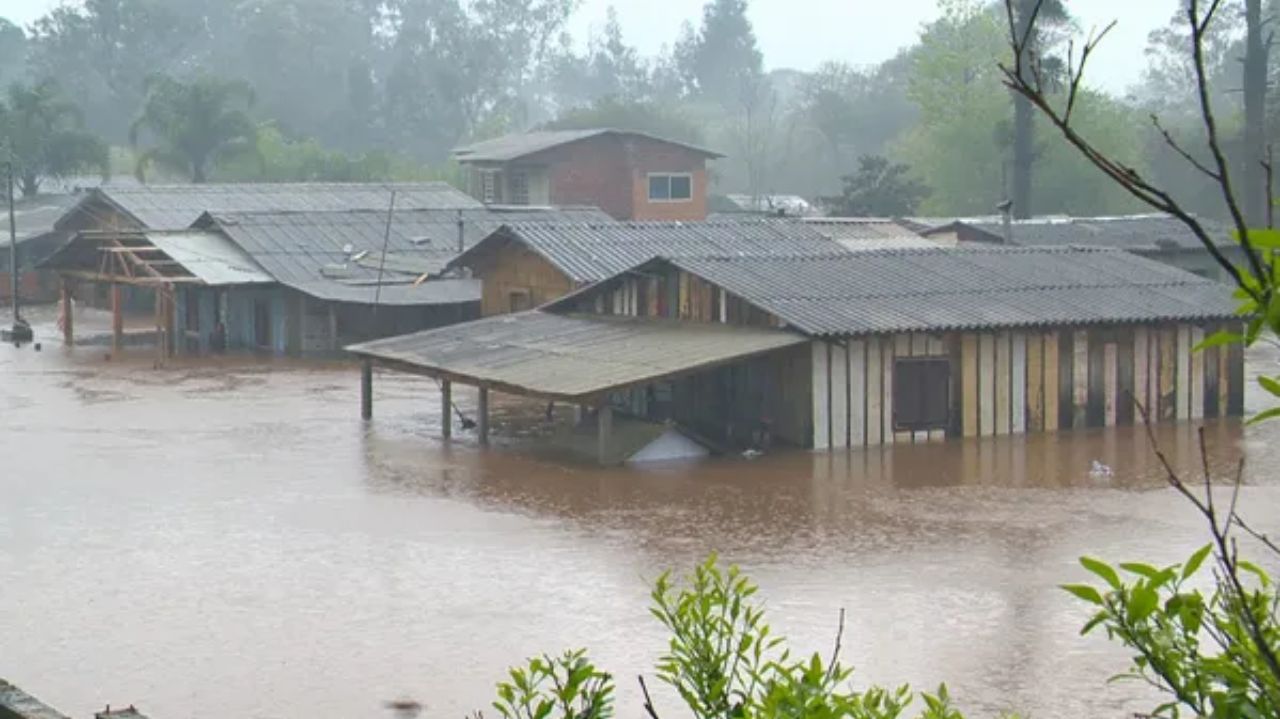Região alagada no Rio Grande do Sul