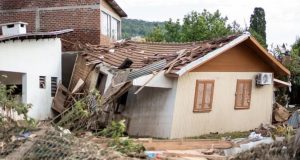 Casa destruída por chuva no Rio Grande do Sul