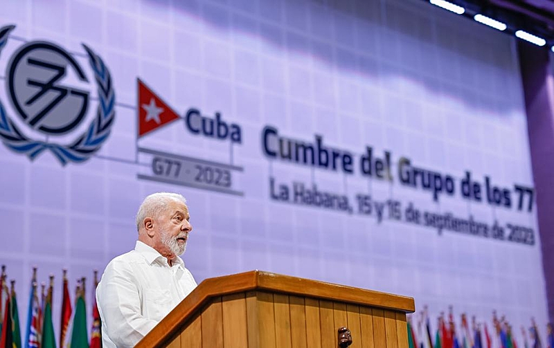 Lula durante discurso no G77.