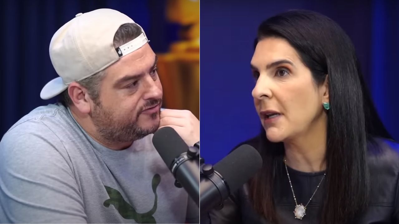 Rica Perrone e Vanessa Riche durante podcast. 