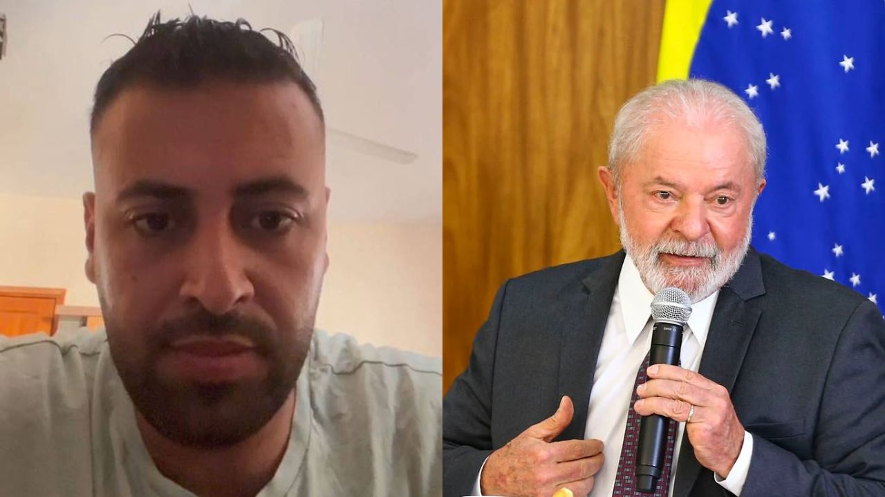 Montagem de fotos de Hasan Said Rabee e Lula