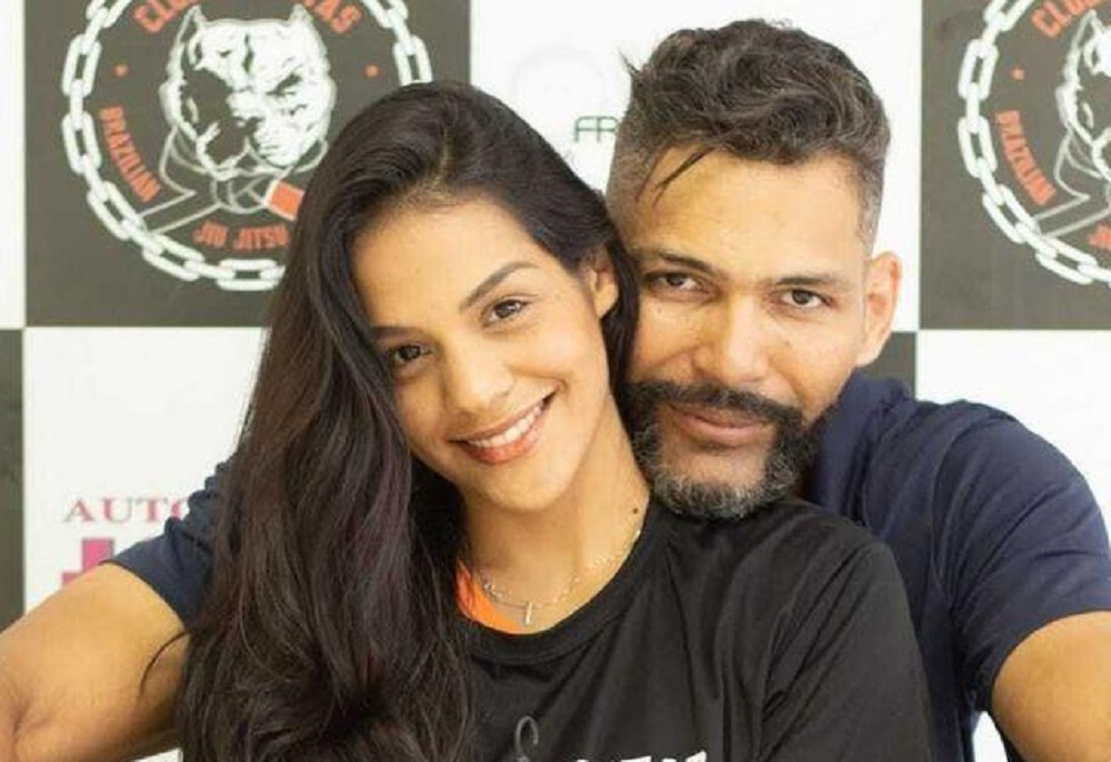 Luis Paulo dos Santos e Ellida Tuane abraçados, ela sorrindo