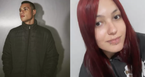 Montagem de fotos de Jimmy Pereira da Silva e Caroline Batista