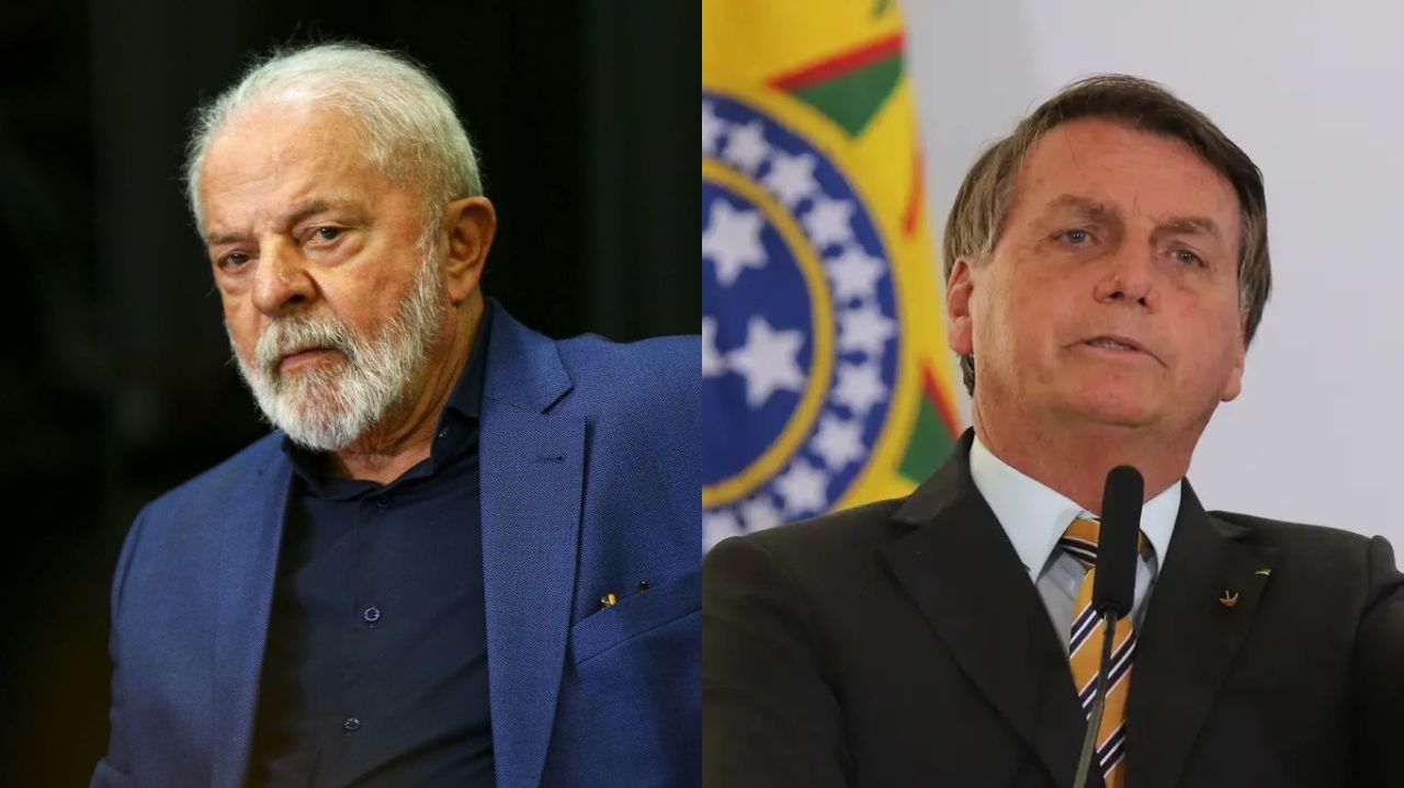 Montagem de fotos de Lula e Jair Bolsonaro