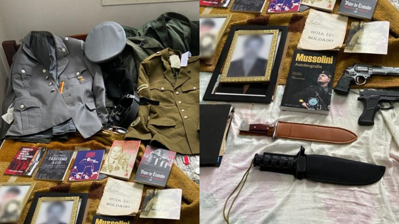 Material apreendido pela polícia